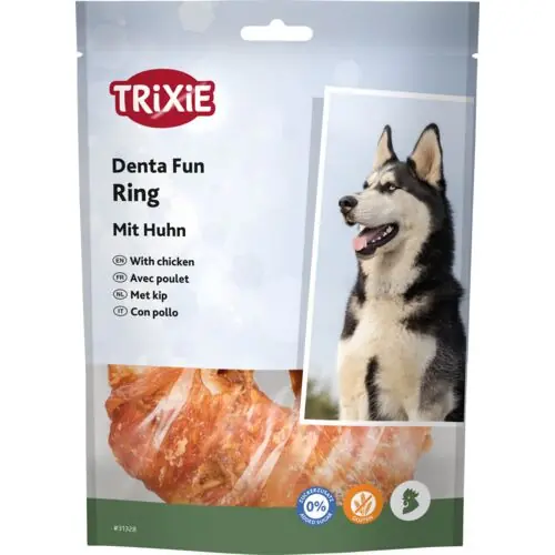 Sparpaket 2 x 110 g Trixie DentaFun Chewing Ring mit Huhn Hunde Snack Meistverkauft